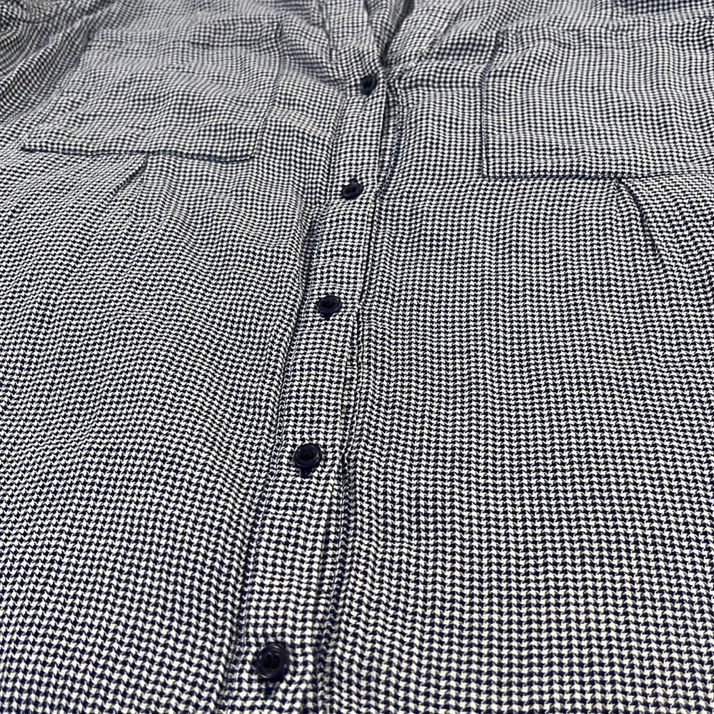 Joie Mini Houndstooth Button Down Blouse - image 3